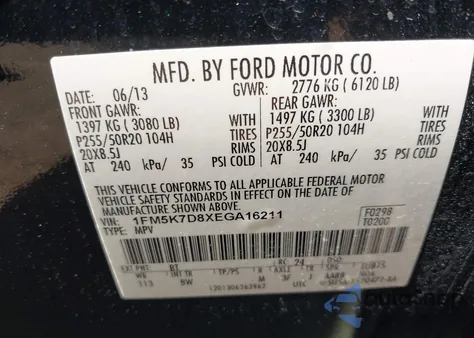 2014 Ford Explorer Xlt from USA, damaged, VIN 1FM5K7D8XEGA16211